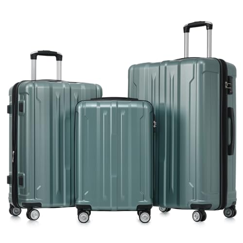 SPOFLYINN Hartschalengepäck-Set, erweiterbar, mit TSA-Schloss, leicht, Handgepäck, 50,8 cm, 61 cm, 71,1 cm, für Damen und Herren, 3-teiliges Set, lichtgrün, Einheitsgröße, Hardside Gepäcksets