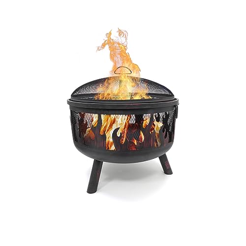 HEAT Outdoor Living Feuerkorb Hornset - Feuerkorb für den Garten - Feuertonne & Feuerstelle - Feuerschale mit Grill - Feuerkorb aus stabilem Metall für Entspannte Abende - 60x60x40cm