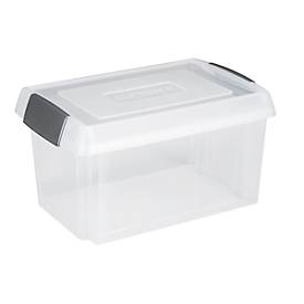 Helit H6160702 - Aufbewahrungsbox 60 Liter, geeignet für Ordner, transparent