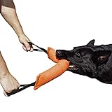 Dingo Gear Baumwolle-Nylon Beißwurst für Hundetraining IGP IPO Obiedence Schutzhund Hundesport, 45 x 8 cm, 2 Griffen Orange S00085