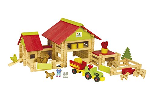 Jeujura - Großer Bauernhof mit Traktor und Tieren, 220 Stück, 8059, Mehrfarbig