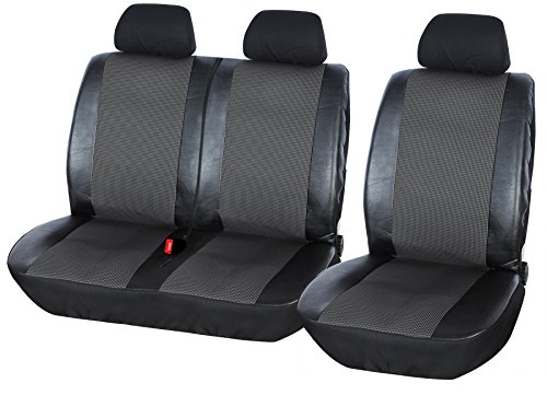 eSituro SCSC0127 universal Sitzbezug Sitzbezüge für Auto Transporter 1+2 Schonbezug Schoner schwarz grau