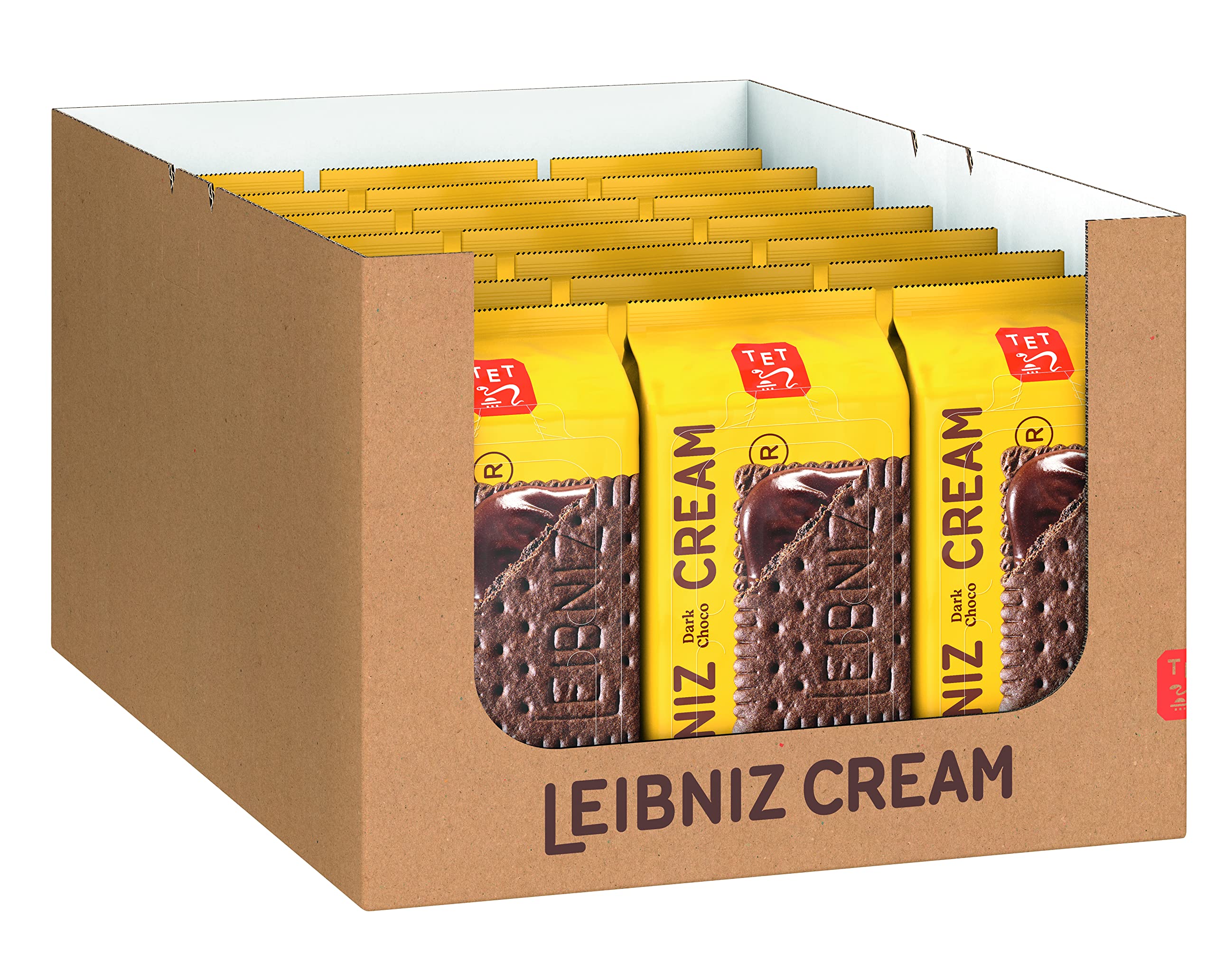 LEIBNIZ Cream Dark Choco - 21er Pack - 2 Kakaokekse mit Schoko-Cremefüllung (21 x 190g)
