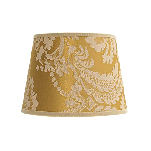Stoff Lampenschirm Tischleuchte Gold mit Barock Muster E14 einfarbig Textil Schirm Tischlampe