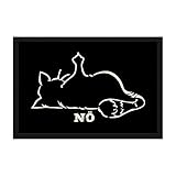 Print Royal Fußmatte Katze NÖ! / Rutschfester Fußabtreter für innen und außen/Schmutzmatte/Türmatte/mit lustigem Spruch / 60 x 40 cm