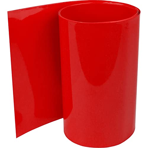 ISOLATECH PVC Schrumpfschlauch Meterware rot ohne Kleber Flachmaß 150mm (Ø95,5mm) 10 Meter Schrumpfverhältnis 2:1 Set zum Isolieren von 18650 Akku Batterien unbeschriftet (Ø95,5mm 10 Meter)