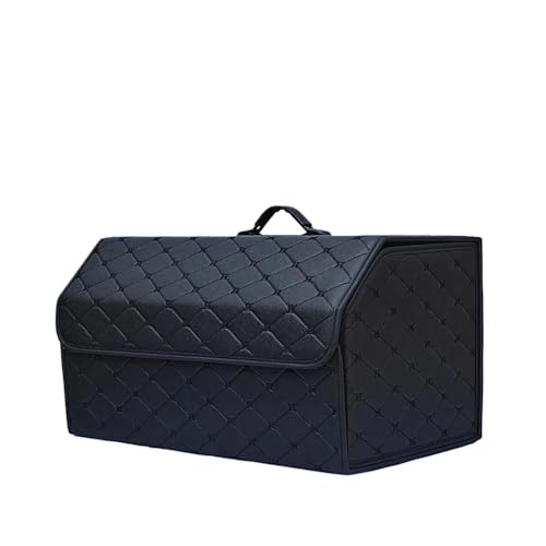 BayDe Auto Leder Kofferraum Organizer,für Volvo XC60 2010-2016 Kofferraumtaschen Aufbewahrungs Wasserdicht Faltbarer Aufbewahrungsbox Zubehö,C/Black-XL