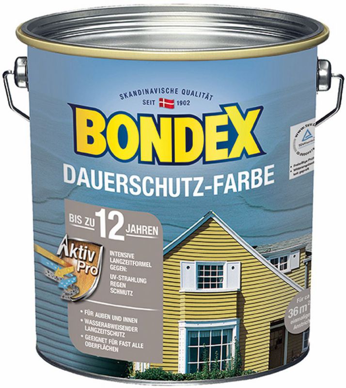 Bondex Dauerschutz-Holzfarbe 4 l, schneeweiß