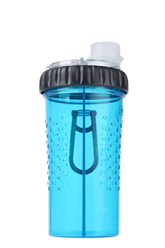 Dexas Snack-Duo Doppelkammer-Trinkflasche und Snackbehälter, 473 ml, Blau