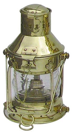 Sea-Club Ankerlampe mit Petroleumbrenner Schiffslampen Messing H=24cm Ø=12cm