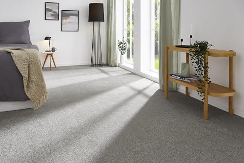 Teppichboden Verlours Auslegware Uni grau 550 x 400 cm. Weitere Farben und Größen verfügbar