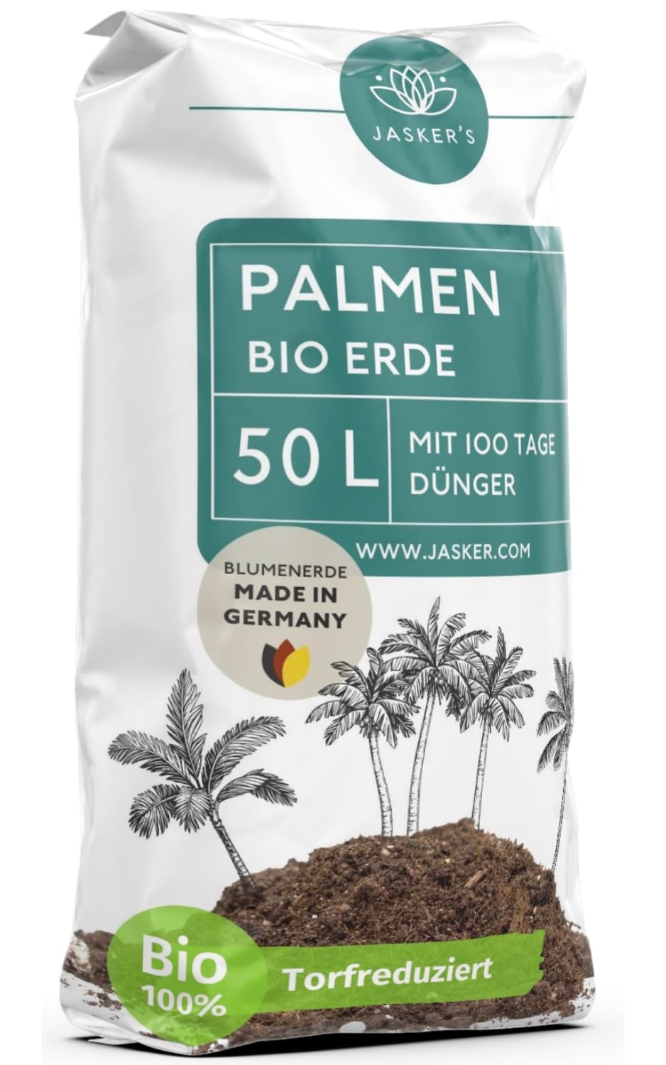 Bio Palmenerde 50 L - Blumenerde Zimmerpflanzen Erde aus 45% weniger Torf - Erde für Zimmerpflanzen mit Dünger - Zimmerpflanzenerde - Pflanzenerde Zimmerpflanzen - Erde für Pflanzen