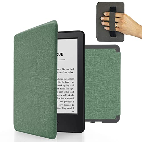 MyGadget Hülle für Amazon Kindle Paperwhite 7. Generation (bis 2017 - 6 Zoll) mit Handschlaufe & Auto Sleep / Wake Funktion - Flip Case in Türkis