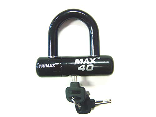 Trimax MAX40BK Motorcycle Disc U-Lock - Black with Black PVC Shackle