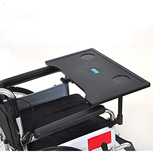 EdirFtra Sturzfester Kunststoff-Rollstuhltisch zum Schreiben, Lesen und Essen, verbunden mit Standard-Armlehnen und Desktop-Rollstuhl (geeignet für 16-18-Zoll-Rollstühle)