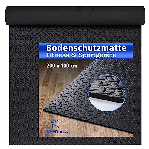 Eva Unterlegmatte FM2000BLK Laufband Schwarz Yogamatte rutschfest & Schalldämmend - Boden-Schutzmatte Fitness-Raum Bodenbelag