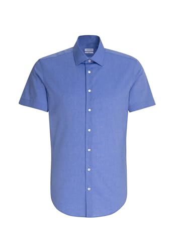 Seidensticker Herren Business Hemd Tailored Fit Businesshemd, Blau (Mittelblau 14), (Herstellergröße: 44)