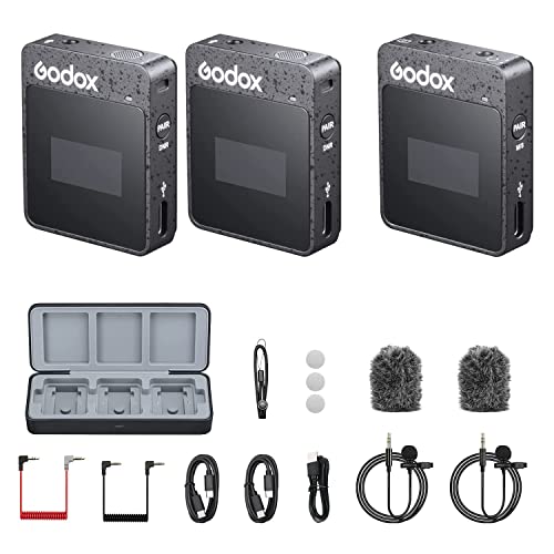 GODOX MoveLink II M2 Kompaktes 2 Personen kabelloses Mikrofonsystem für Kameras & Smartphones