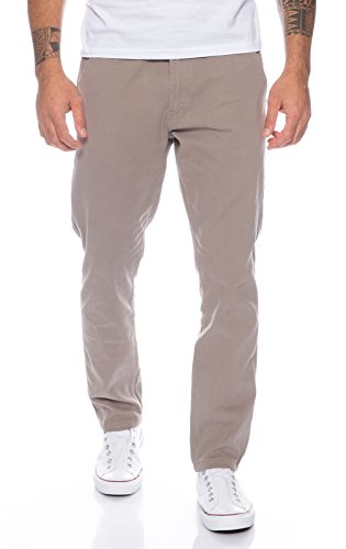 Rock Creek Herren Designer Chino Hose Regular Slim Chinohose RC-390 Hellgrau W34 L30