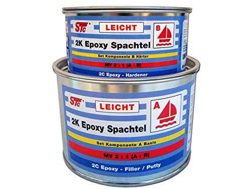 480 g / 800 ml STC 2K Epoxy Spachtelmasse LEICHT Set Bootsspachtel Set Epoxyspachtel (480 g / 800 ml Set)