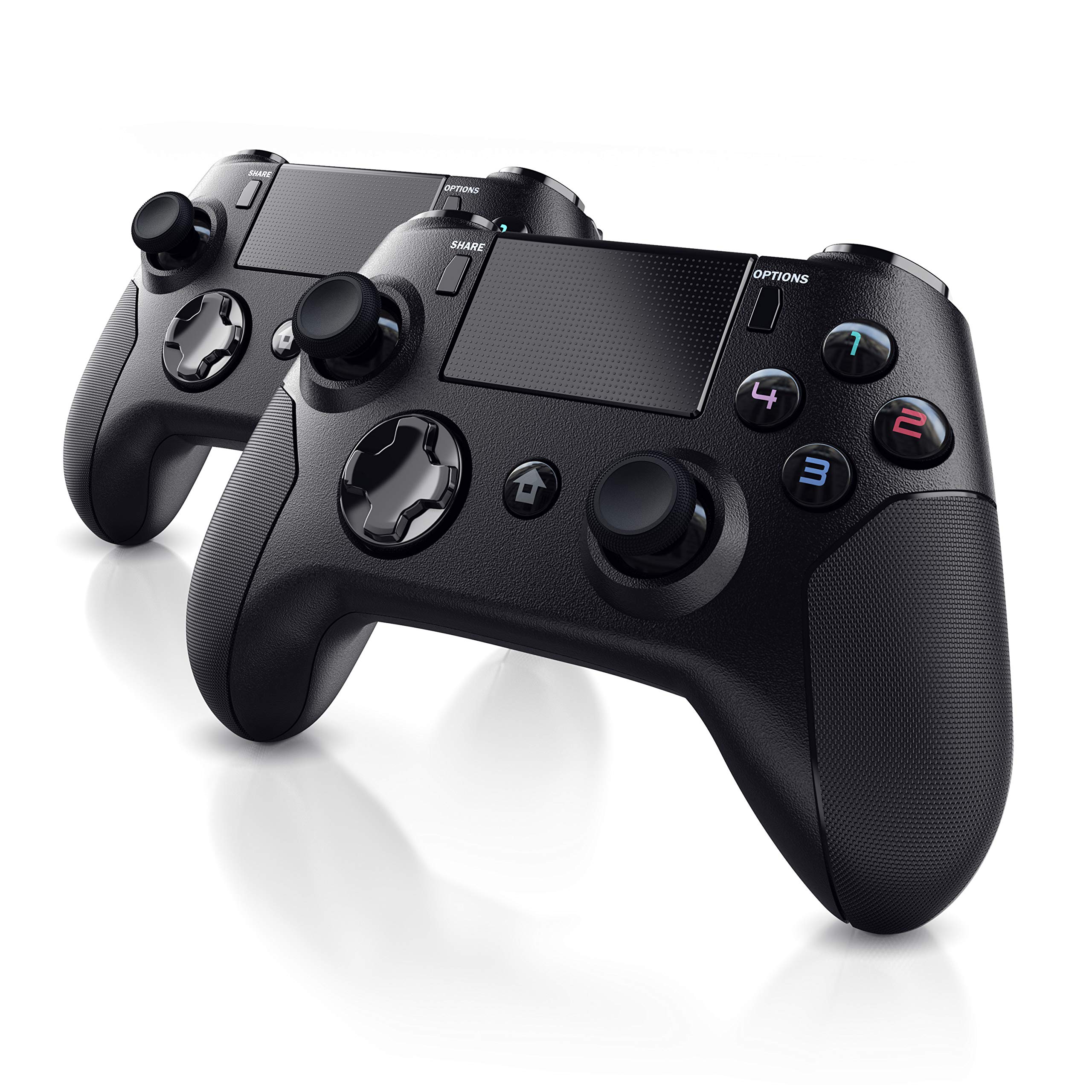 CSL - 2x PlayStation 4 Wireless Controller - Bluetooth Gamepad mit Dual Vibration - kompatibel zu PS4 PS4 Slim und PS4 Pro - Touchpad - 3,5mm Headset-Ausgang - Share-Taste – 3D und Gyrosensor