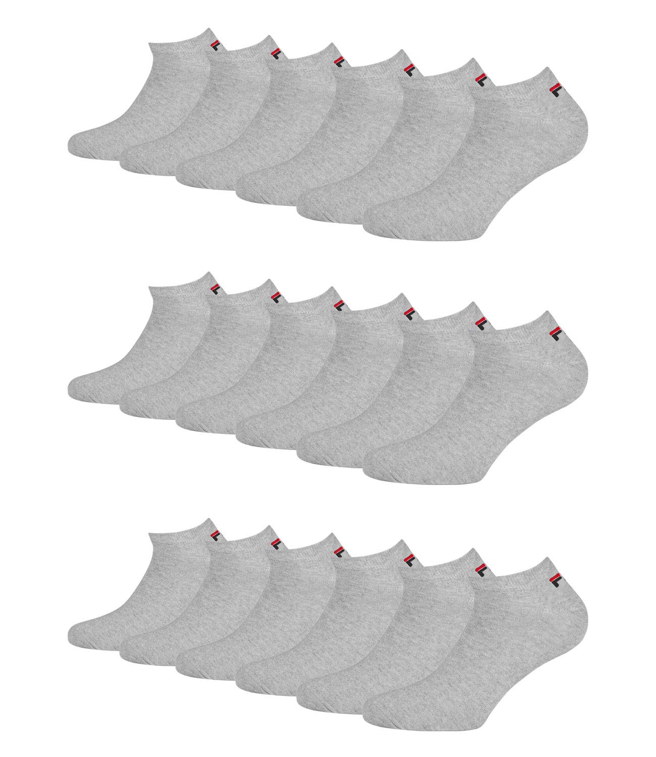 FILA 9 Paar Socken, Invisible Sneakers Unisex, einfarbig, 35-46 (3x 3er Pack) (Grau, 39-42 (6-8 UK))