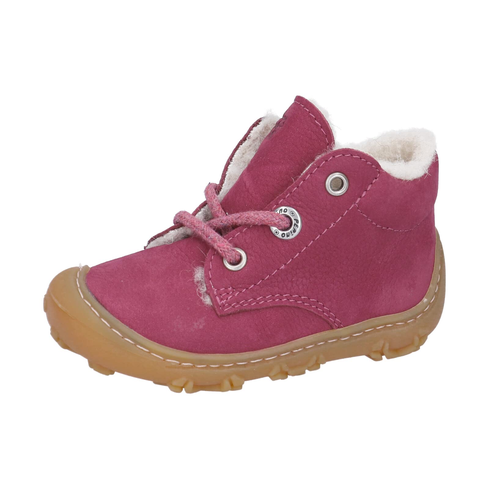 RICOSTA Mädchen Lauflernschuhe Colin,Kinder Boots,WMS:Weit,terracare,Barfuß-Schuh,schnürschuhe,schnürer,Lammwolle,Fuchsia (360),26 EU