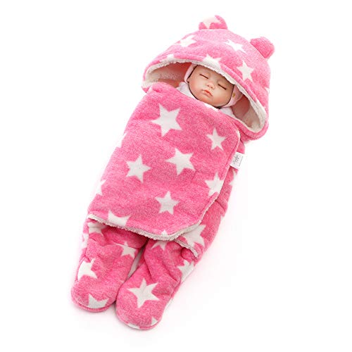 Neugeborenes Baby Wickeln Swaddle Schlafsäcke Wrap Decke Wickel Einschlagdecke Stern 86 * 78 cm - Rosa