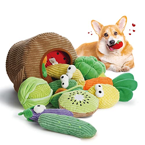 Nocciola Quietschspielzeug für kleine und mittelgroße und große Hunde, Kauspielzeug für aggressive Kauer, 15 Stück