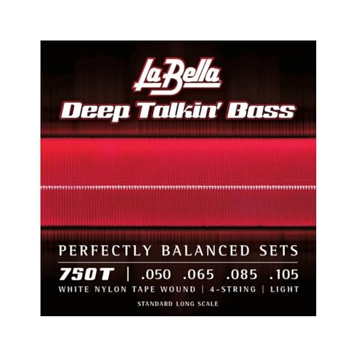 La Bella Bass 750T White Nylon 050/105