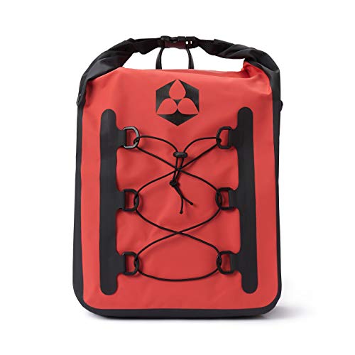 #DoYourOutdoor 3in1 Hinterradtasche mit praktischem Schnellverbindungssystem für Gepäckträger - Wasserdicht & Reflektierend - 23 Liter Fahrradtasche mit Schultergurt, Tragegriff - rot