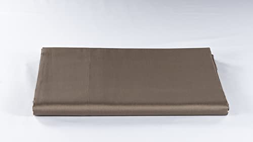 LENZUOLISSIMI Bettwäsche aus Baumwollsatin, 300 Fäden, Einzelbett, 80 x 200 cm, hergestellt in Italien, Braun