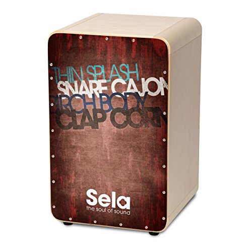 Sela SE 076 CaSela Snare Cajon Edelfurnier Spielfläche, spielfertig aufgebaut Vintage Rot