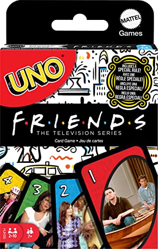 UNO Friends Sammlerstücke, inspiriert von der TV-Serie, Familie, Erwachsene und Partyspielabend | 2 bis 6 Spieler