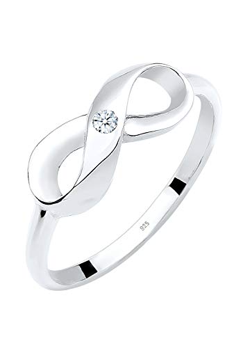 Diamore Ring Damen Infinity Unendlich Diamant (0.03 ct.) in 925 Sterling Silber