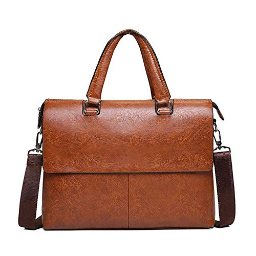 SSWERWEQ Handtasche Aktentasche aus Leder-Laptop-Tasche-Geschäft Vintages dünnen Messenger Bags