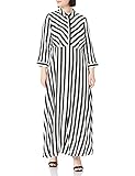 Y.A.S Damen YASSAVANNA Long Shirt Dress S. NOOS Kleid, Black/Stripes:W White Stripes, L