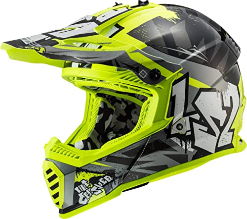 LS2 MX437 Fast Evo Crusher Motocross Helm Schwarz Matt/Rot S (55/56)