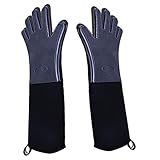 Grillhandschuhe Hitzebeständig, Silikonofenhandschuhe, Extra Lange Handschuhe schützen die Arme Besser Premium Anti-Rutsch, für Kochen, Backen, Barbecue