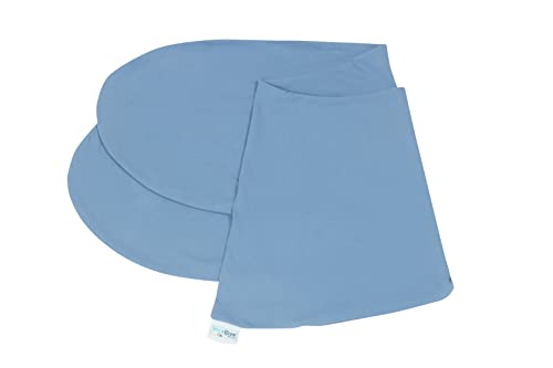 pic Bear Ersatzbezug für Stillkissen - hochwertige anschmiegsame Jersey Baumwolle für Lagerungskissen - Seitenschläferkissen - Classic 190 cm - Uni Parisian Blue