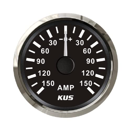 KUS wasserfest Ampere Gauge Amperemeter AMP Meter 150A mit aktuellen Sensor 52mm mit Hintergrundbeleuchtung