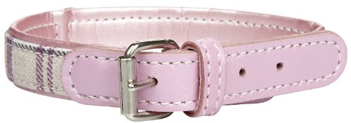 La Cinopelca Hundehalsband Hundehalsband Leder und Canvas Tartan, handgefertigt