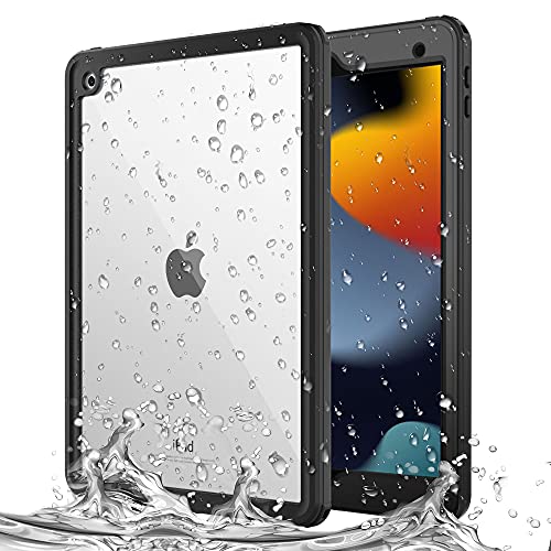 MoKo Hülle Kompatibel mit New iPad 7th Generation 10.2" 2019 / iPad 10.2 Case, [Heavy Duty] Stoßfeste Robuste wasserdichte Ganzkörperabdeckung mit eingebautem Displayschutz - Schwarz