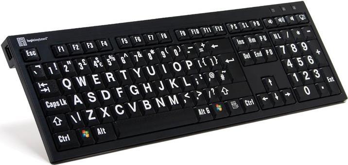 Logickeyboard LargePrint Tastatur USB AERTY Französisch Schwarz (LKB-LPWB-BJPU-FR)