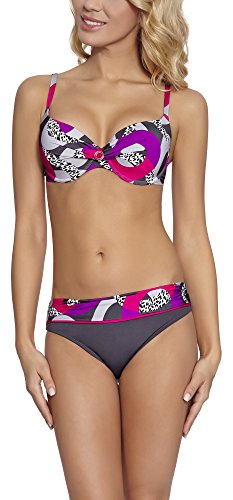 Feba Figurformender Damen Push Up Bikini V2SN1 (Muster-17DK, Cup 75 D/Unterteil 38)