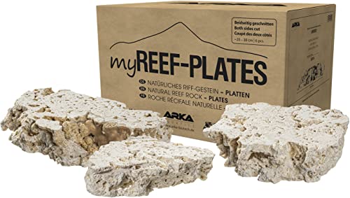 ARKA Aquatics myReef-Plates Platten - natürliches Riff-Gestein, auch für Cichliden-Aquarien geeignet, hochporös, schadstofffrei, (2-seitig geschnitten)