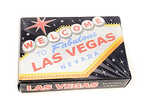 Forum Novelties Welcome to Fabulous Las Vegas Spielkarten mit Folie, Schwarz/Silber