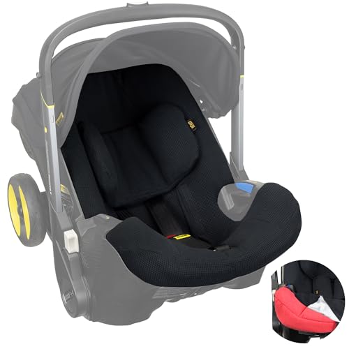 Ukje Bezug kompatibel mit Doona-Autositz-Kinderwagen - Kindersitzbezug - Baby-Autostuhlbezug - Kleinkind-Kinderwagen-Schutzeinlage -Neugeborenen-Autositz-Zubehör (Zwart Wafel)