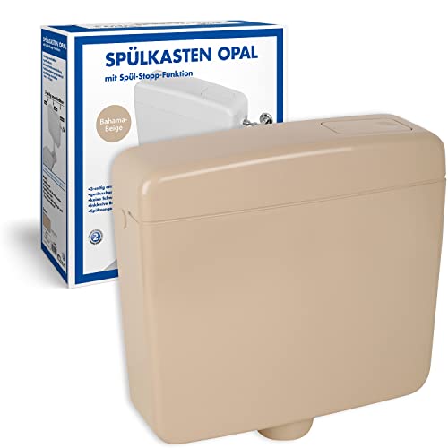 Spülkasten Opal | Kunststoff | Spül-Stopp-Funktion | 6-9 Liter | Tiefspülkasten | Beige
