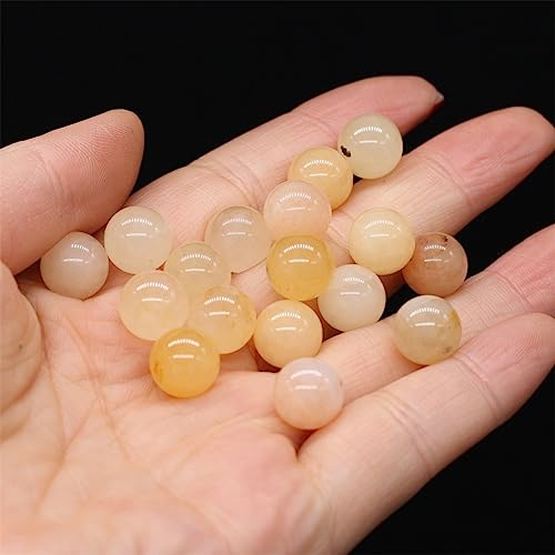 Kugelförmige Kristall-Achat-Opal-Naturstein-Polier-Edelstein-Probe, Familie, Aquarium, Dekorative Ornamente,Gelbe Jade,8mm